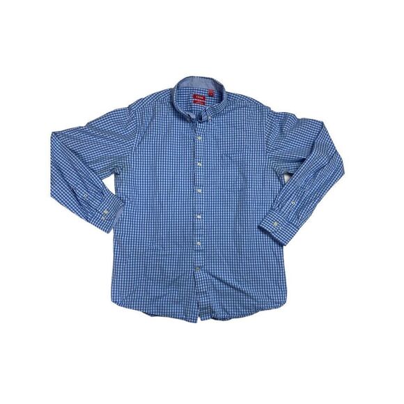 Izod Slim Fit Long Sleeve Button Up Shirt Mens Large Blue Stripe AH0208 - Picture 1 of 6